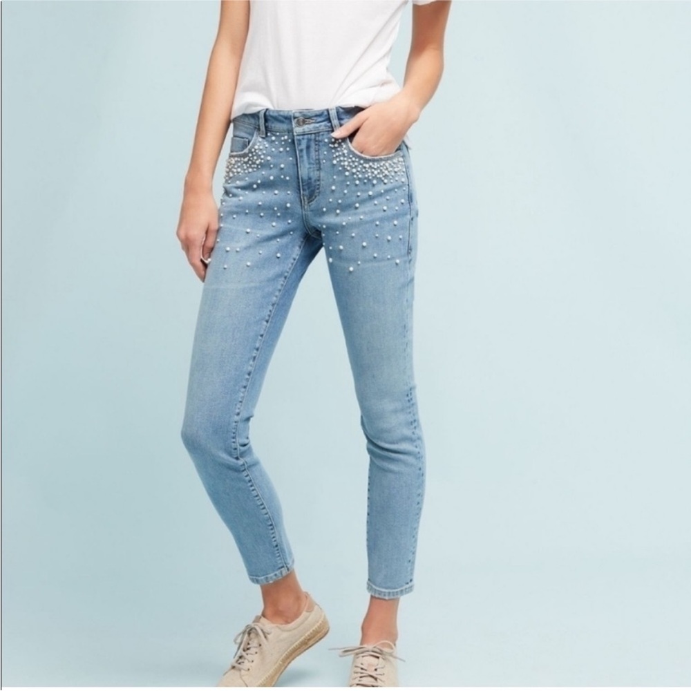 Pilcro Pearl Embellished Jeans